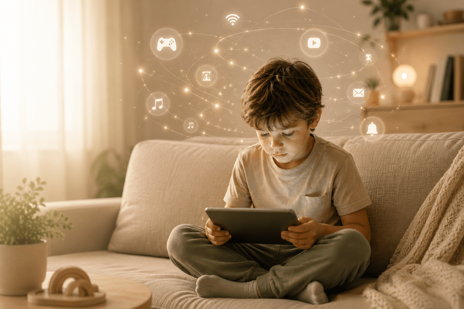 Criança no tablet